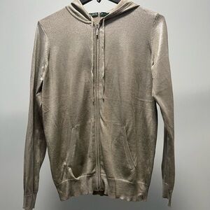 Ralph Lauren Silver Zip-Up knit Hoodie